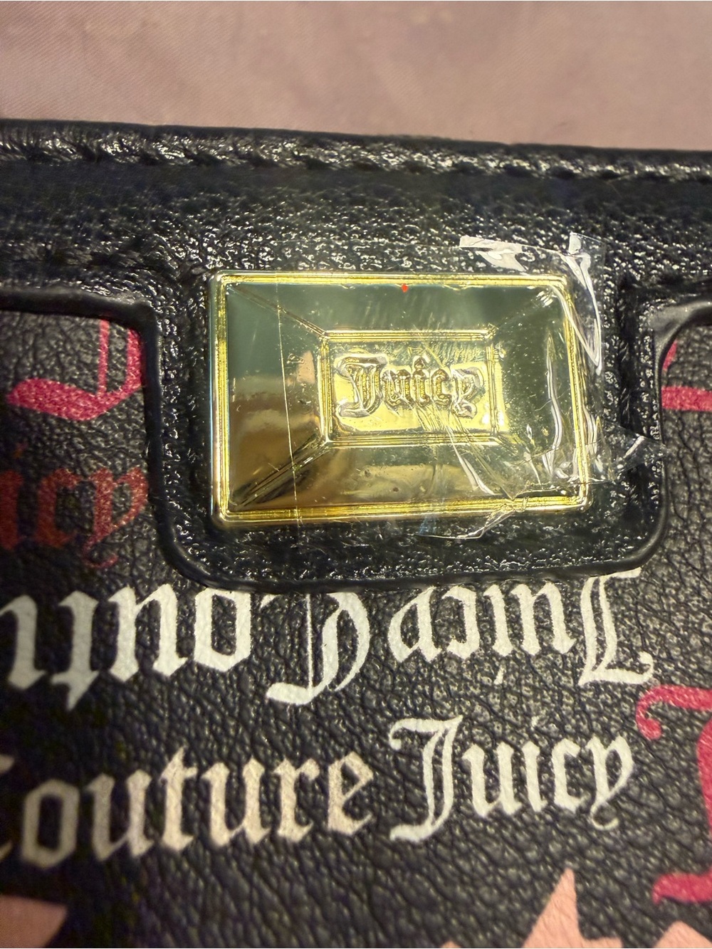 NWT Y2K Juicy Couture Black Pink Multi Block Party Logo Medium Zip Bifold Wallet - Picture 3 of 10